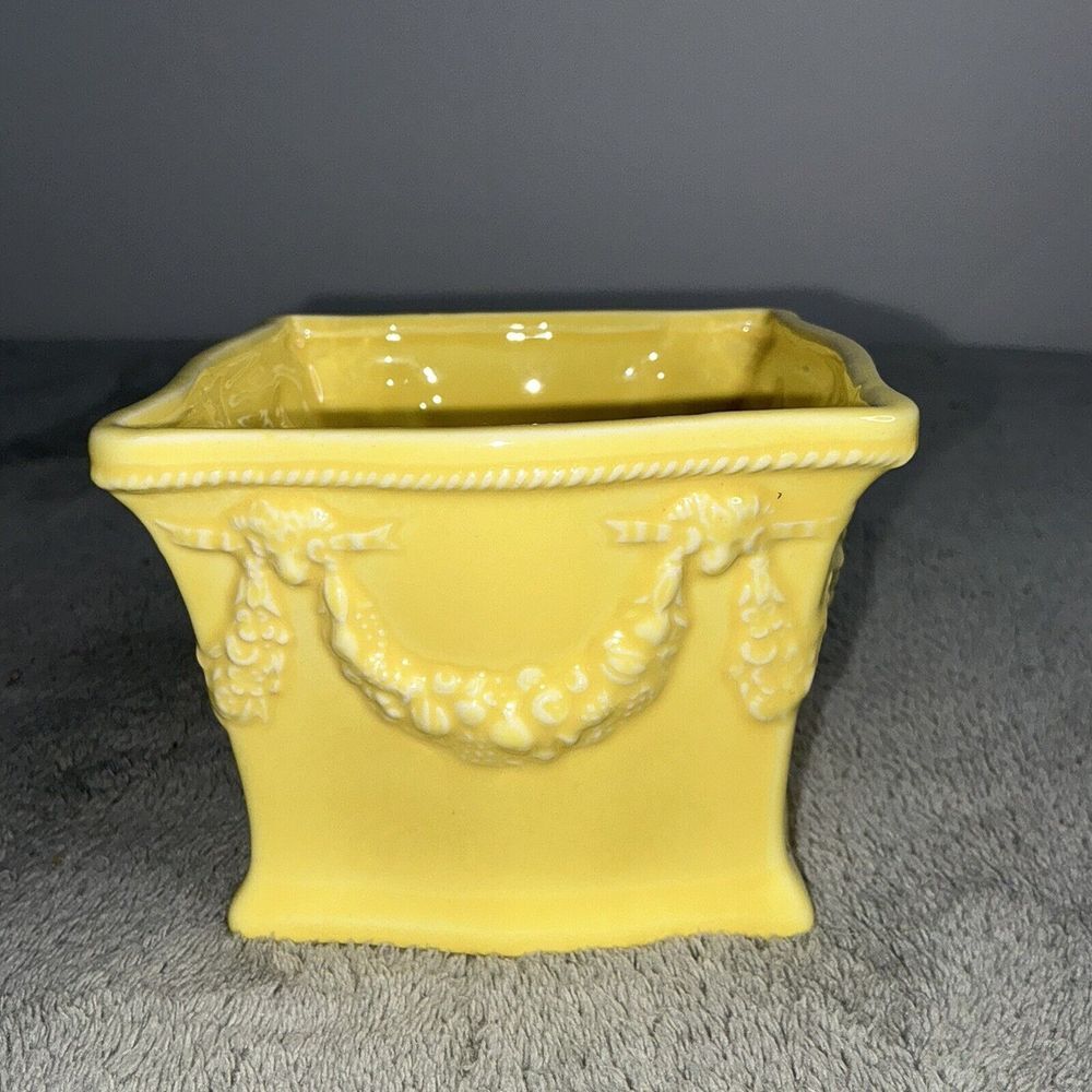 Vintage Erphila‎ Czechoslovakia Czech Pottery Planter Yellow
